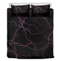 Purple Lightning Print Duvet Cover Bedding Set