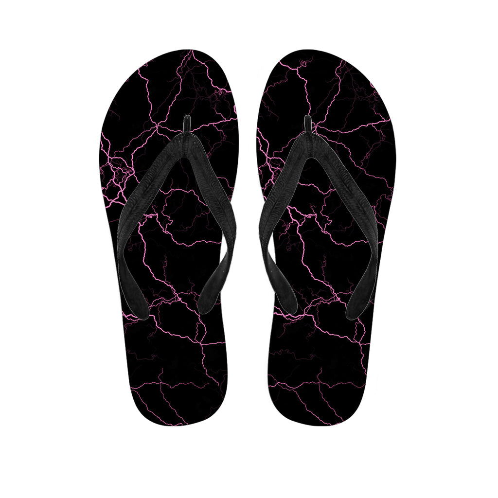 Purple Lightning Print Flip Flops
