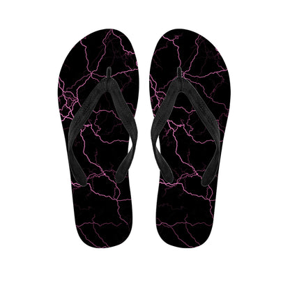 Purple Lightning Print Flip Flops