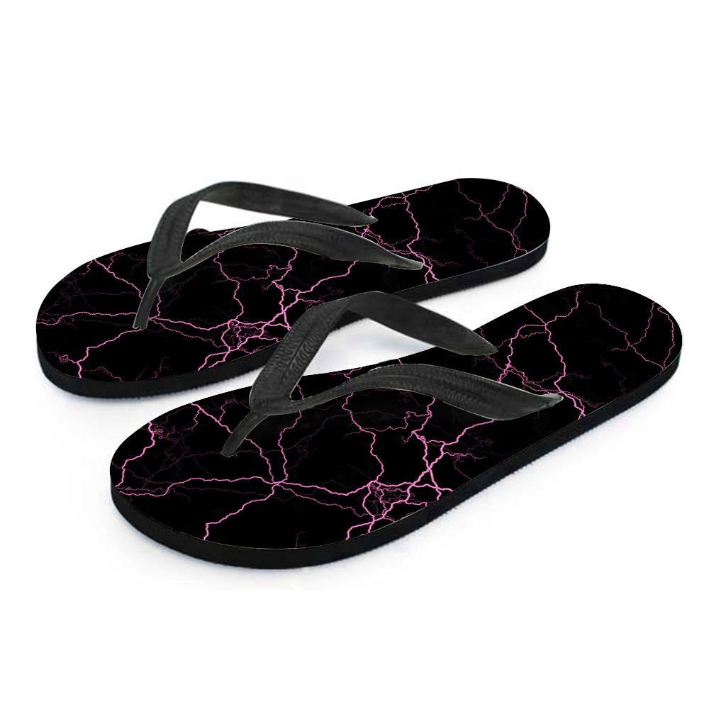 Purple Lightning Print Flip Flops