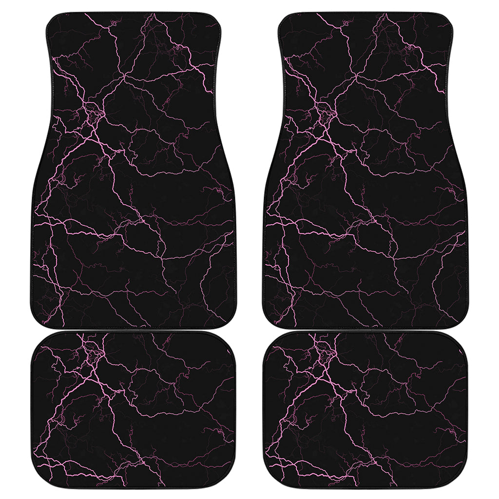 Purple Lightning Print Front and Back Car Floor Mats