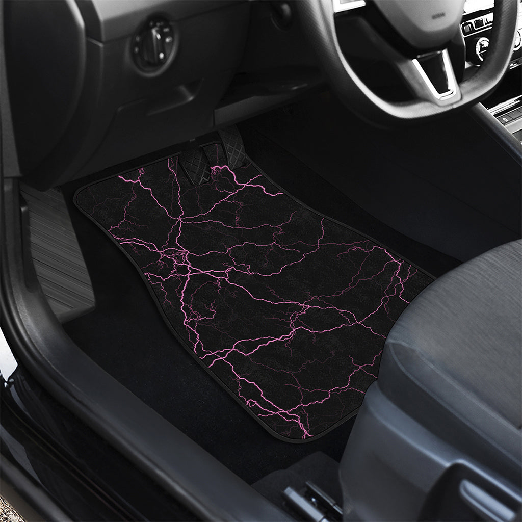 Purple Lightning Print Front and Back Car Floor Mats