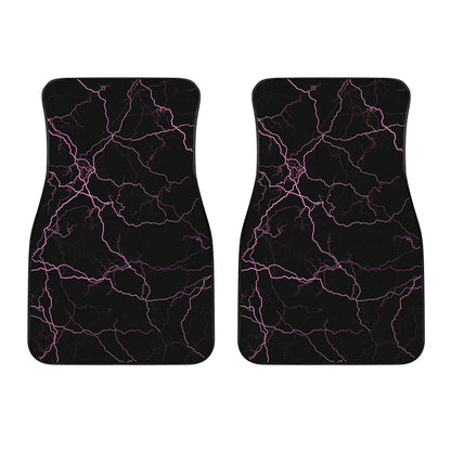 Purple Lightning Print Front Car Floor Mats