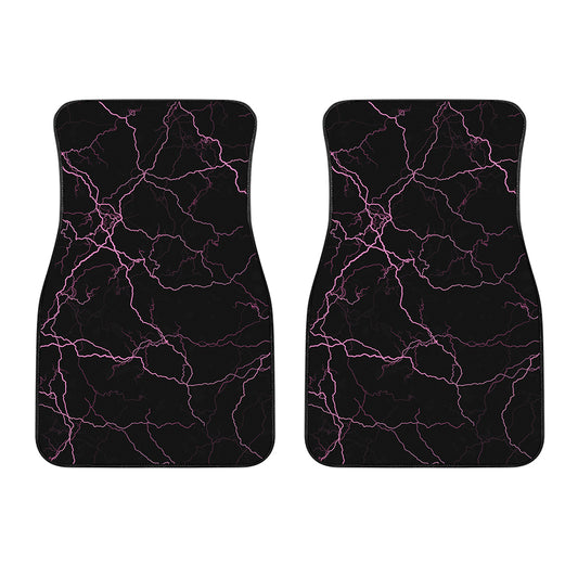 Purple Lightning Print Front Car Floor Mats