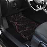 Purple Lightning Print Front Car Floor Mats