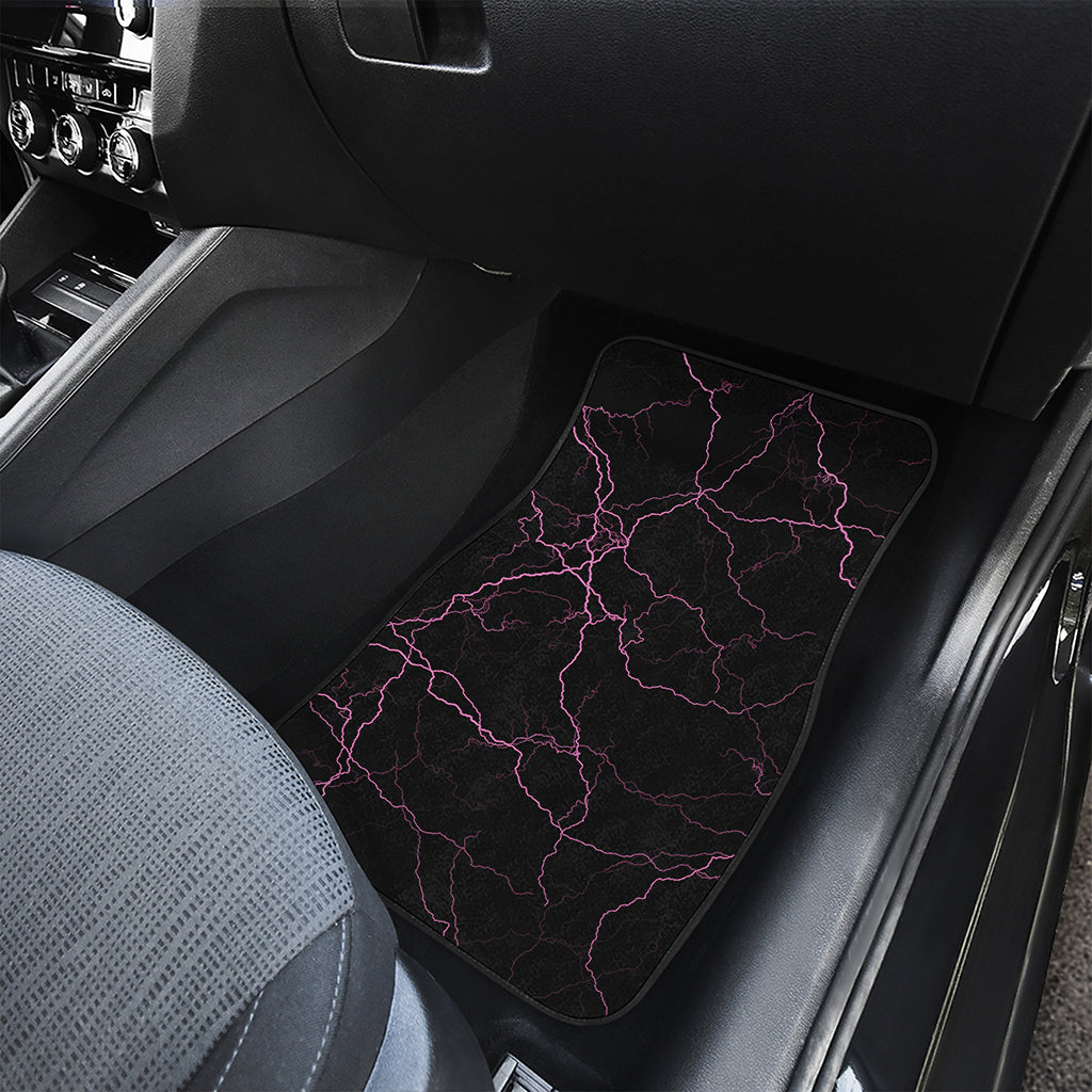 Purple Lightning Print Front Car Floor Mats