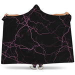 Purple Lightning Print Hooded Blanket
