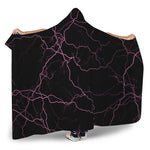 Purple Lightning Print Hooded Blanket