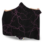 Purple Lightning Print Hooded Blanket