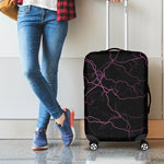 Purple Lightning Print Luggage Cover