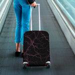 Purple Lightning Print Luggage Cover