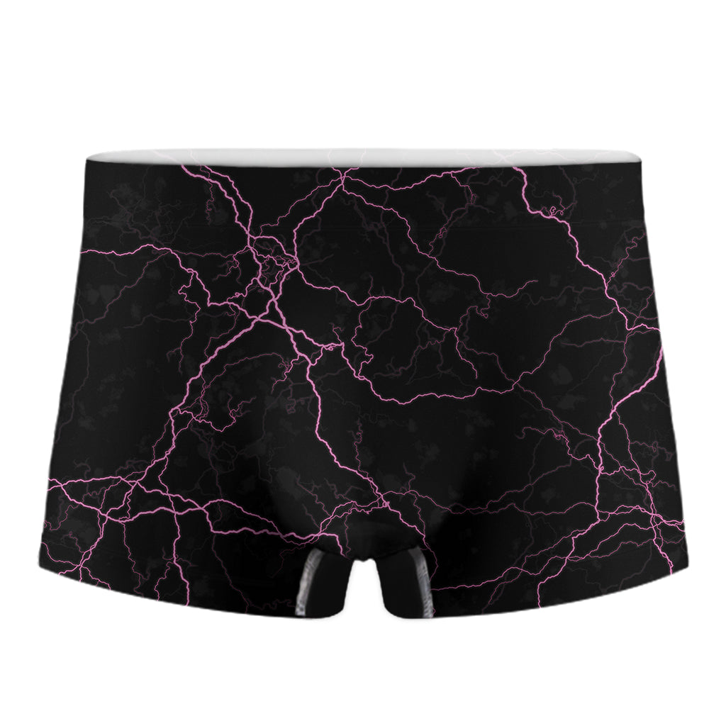 Purple Lightning Print Men's Boxer Briefs