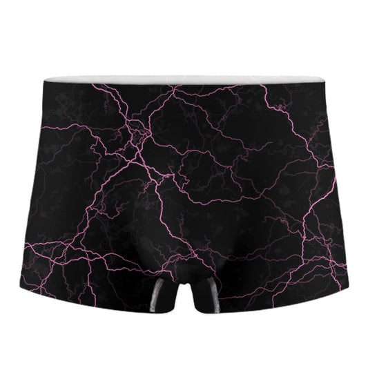 Purple Lightning Print Men's Boxer Briefs