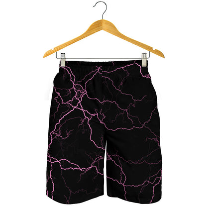 Purple Lightning Print Men's Shorts