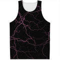 Purple Lightning Print Men's Tank Top