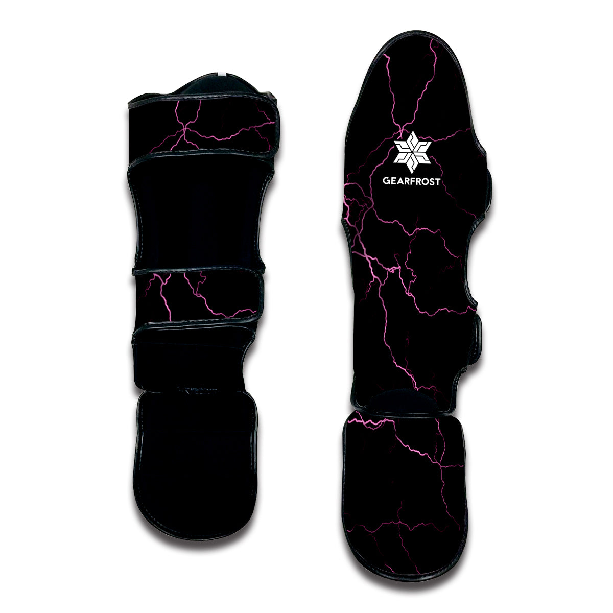 Purple Lightning Print Muay Thai Shin Guard