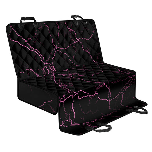 Purple Lightning Print Pet Car Back Seat Cover