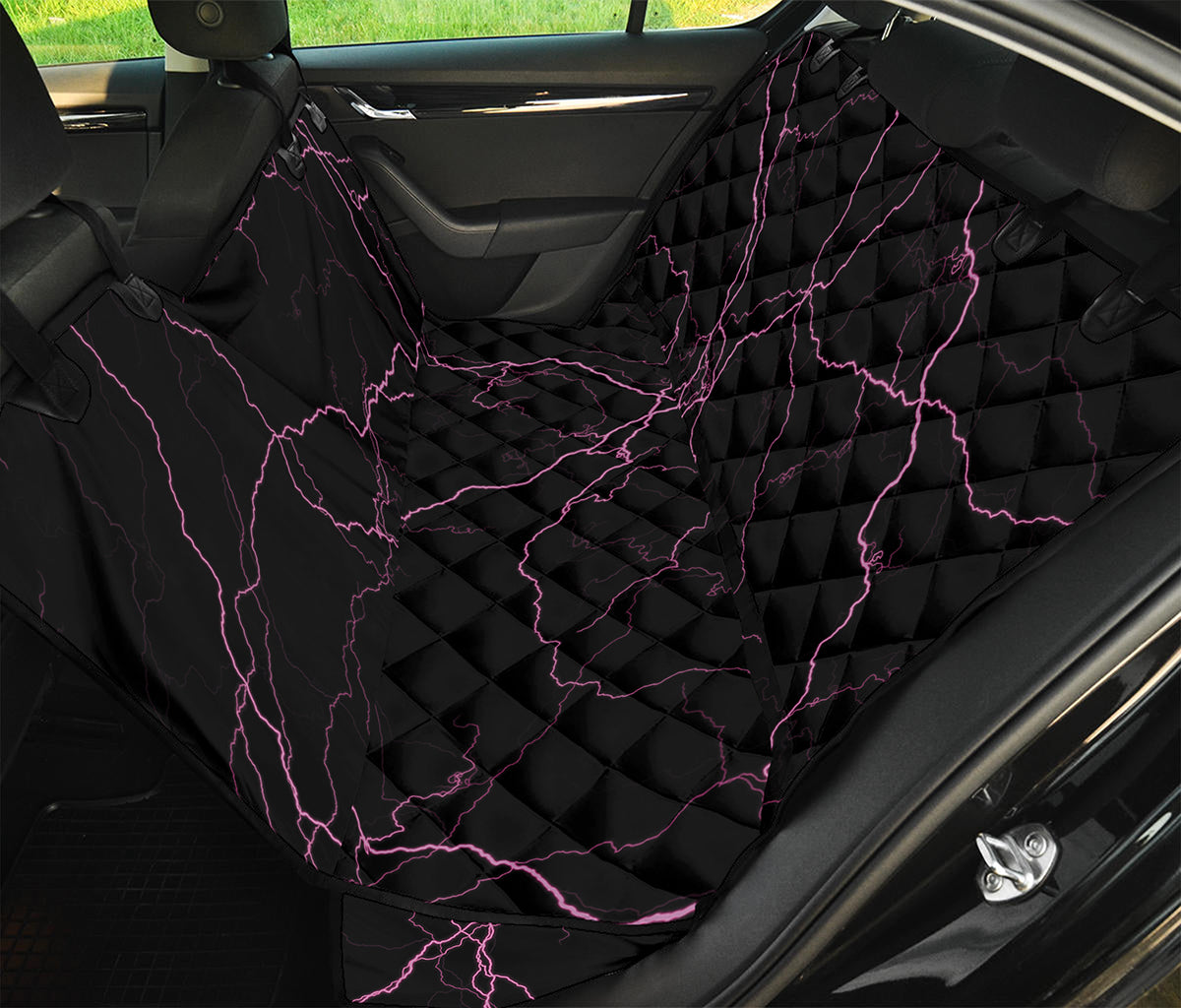 Purple Lightning Print Pet Car Back Seat Cover