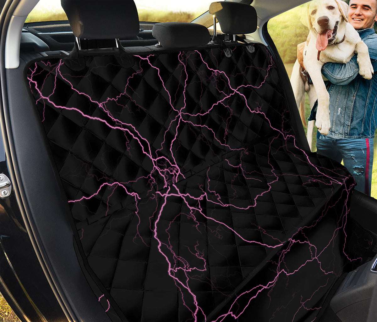 Purple Lightning Print Pet Car Back Seat Cover
