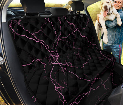 Purple Lightning Print Pet Car Back Seat Cover