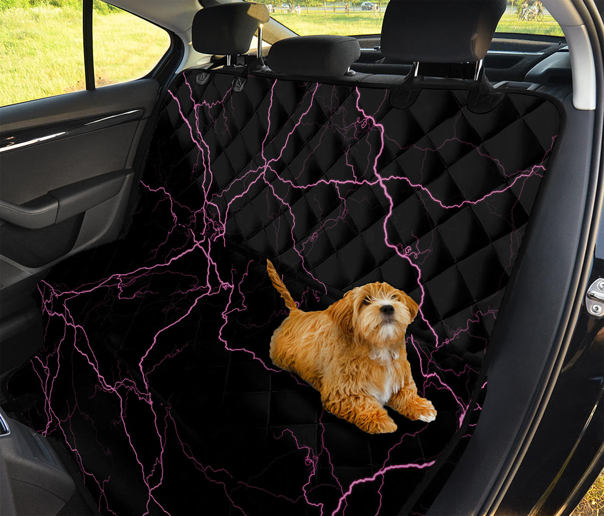 Purple Lightning Print Pet Car Back Seat Cover
