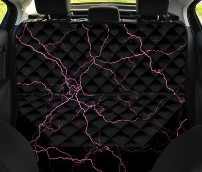Purple Lightning Print Pet Car Back Seat Cover