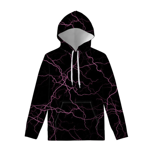 Purple Lightning Print Pullover Hoodie