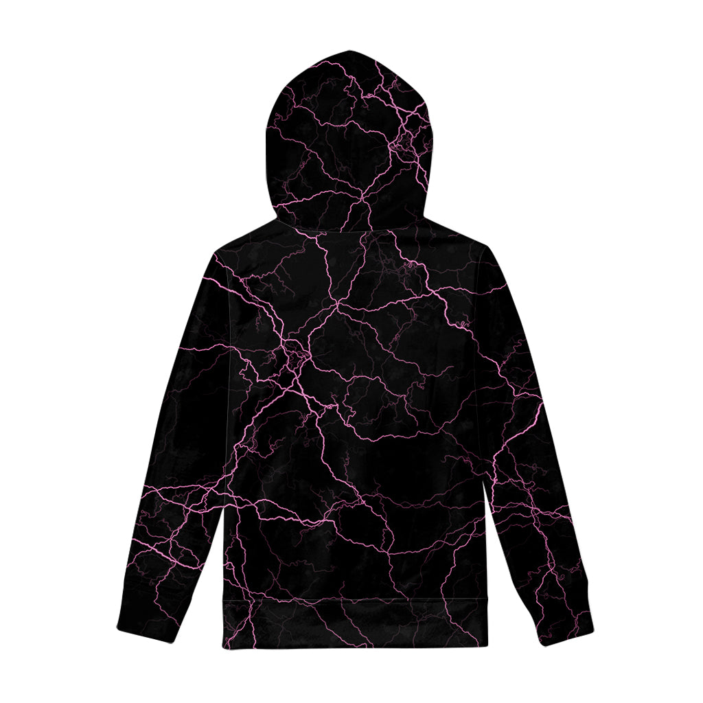 Purple Lightning Print Pullover Hoodie
