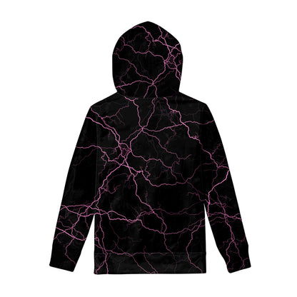 Purple Lightning Print Pullover Hoodie