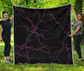 Purple Lightning Print Quilt