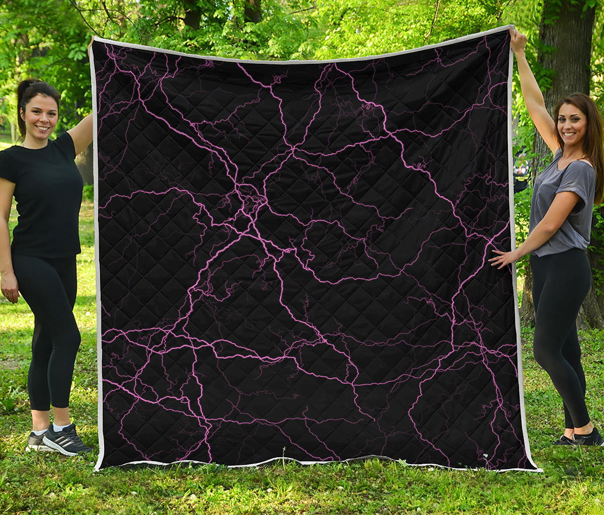 Purple Lightning Print Quilt