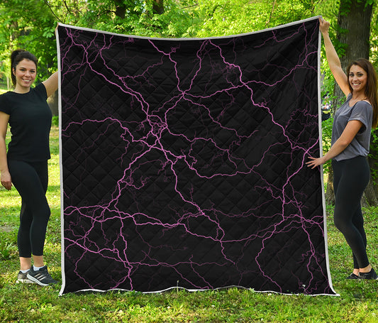 Purple Lightning Print Quilt