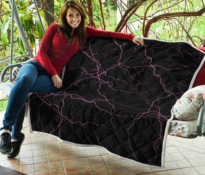 Purple Lightning Print Quilt