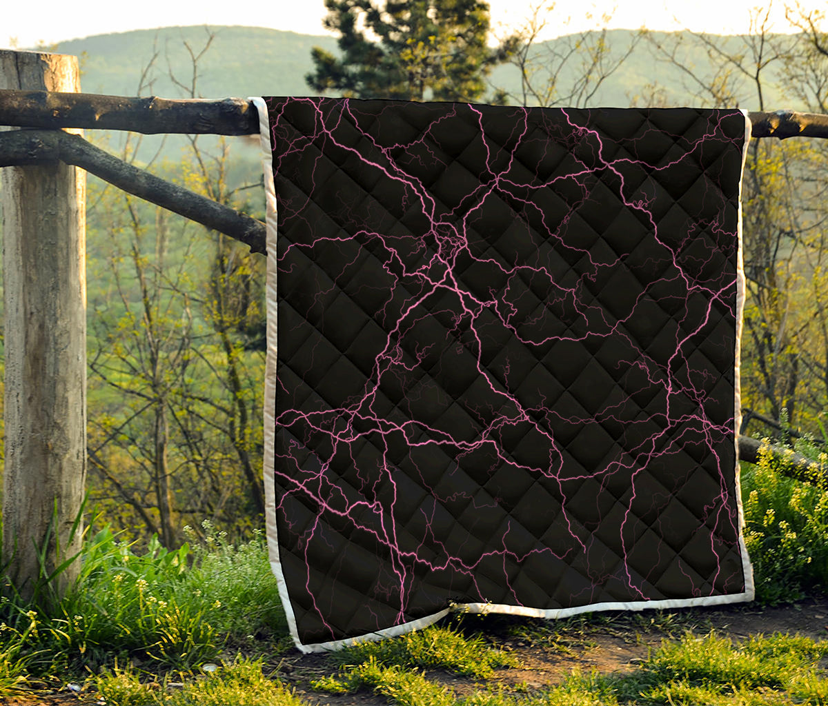 Purple Lightning Print Quilt