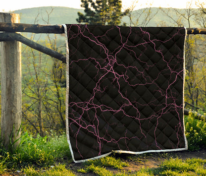Purple Lightning Print Quilt