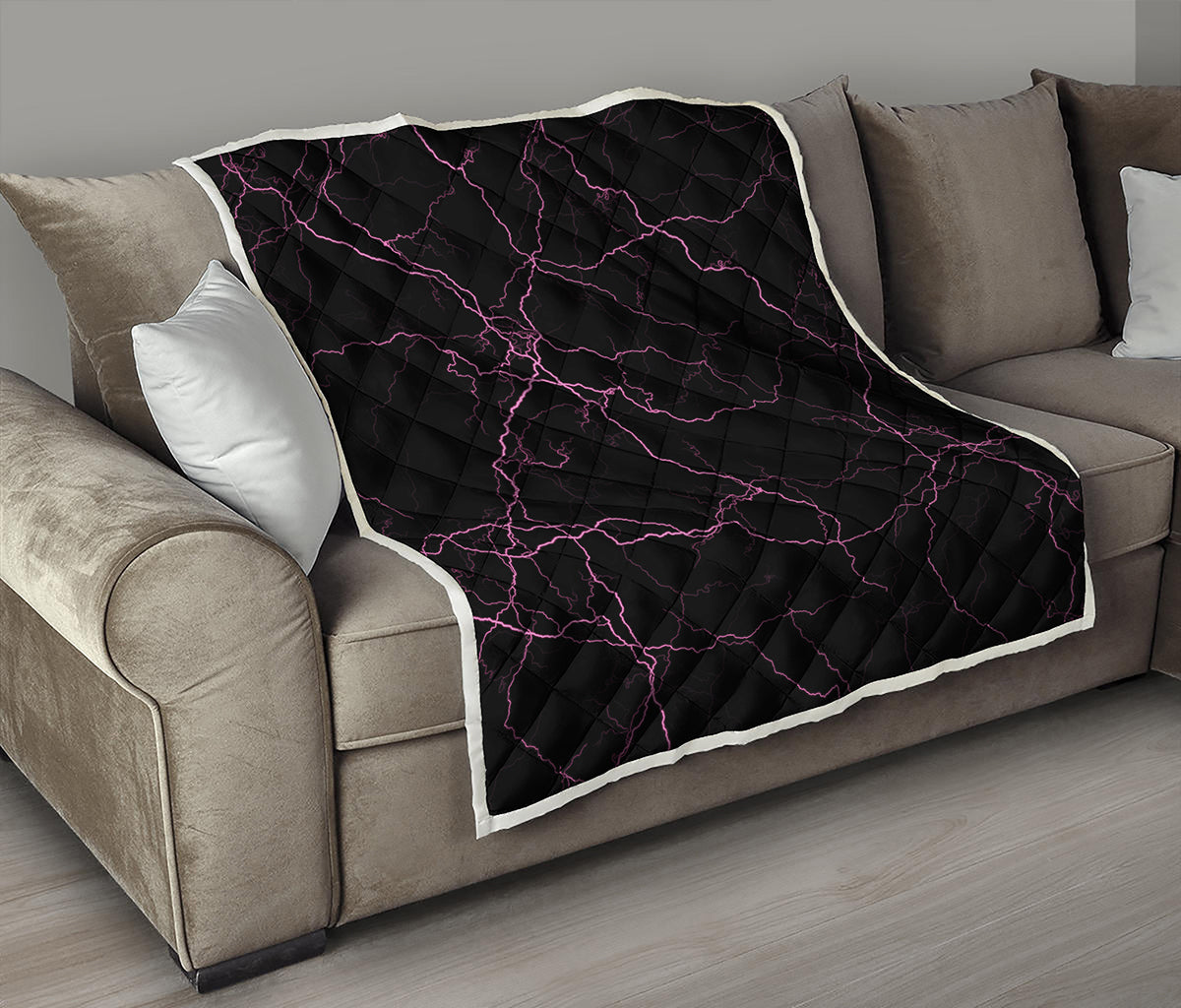 Purple Lightning Print Quilt