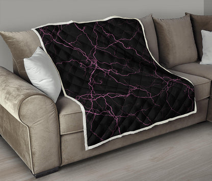 Purple Lightning Print Quilt