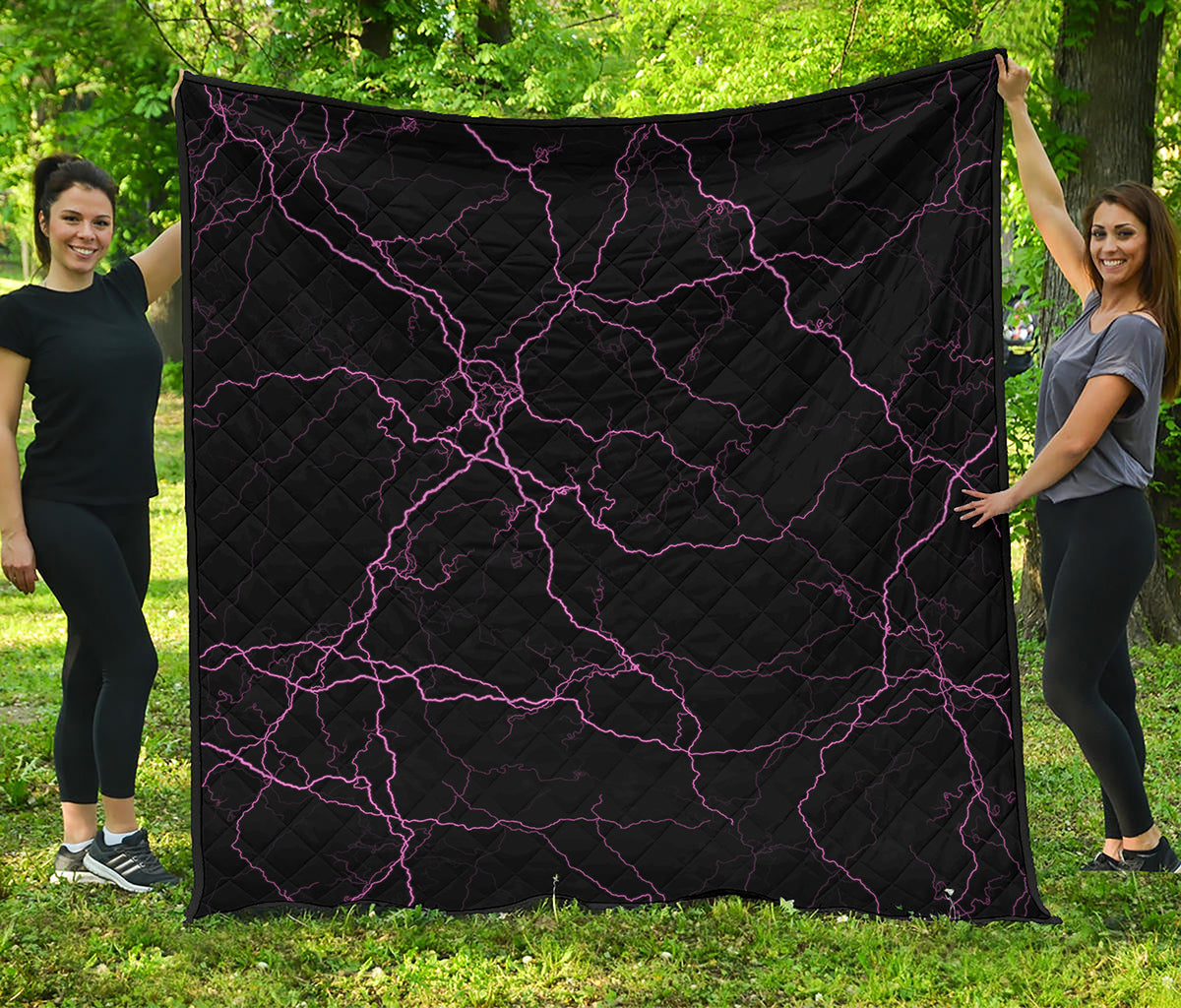 Purple Lightning Print Quilt