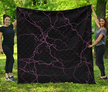 Purple Lightning Print Quilt