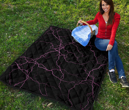 Purple Lightning Print Quilt