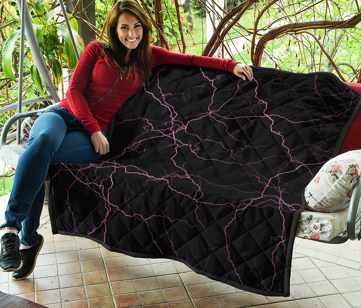 Purple Lightning Print Quilt