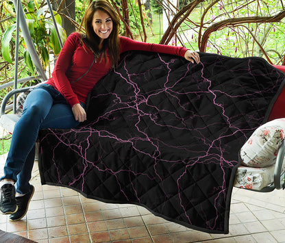Purple Lightning Print Quilt