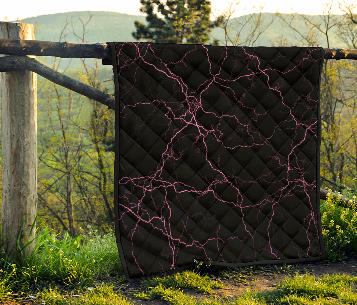 Purple Lightning Print Quilt