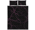 Purple Lightning Print Quilt Bed Set