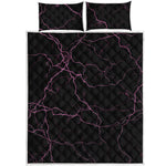 Purple Lightning Print Quilt Bed Set