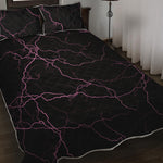 Purple Lightning Print Quilt Bed Set