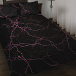 Purple Lightning Print Quilt Bed Set