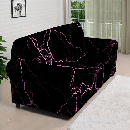 Purple Lightning Print Sofa Cover
