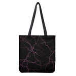 Purple Lightning Print Tote Bag