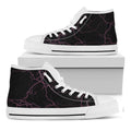 Purple Lightning Print White High Top Sneakers